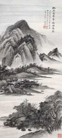 吴湖帆 1930年作 峰峦雨意 立轴